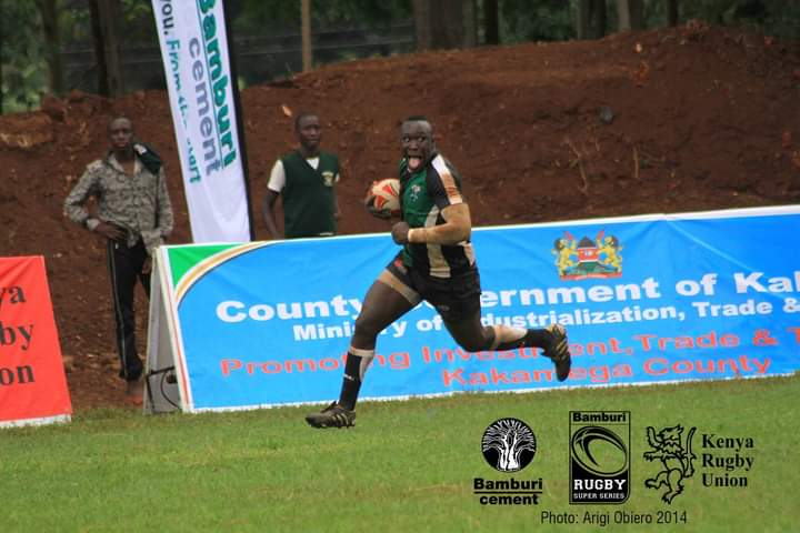 Elkeans Musonye during his Rugby Super Series debut with Ndovu Franchise in 2014